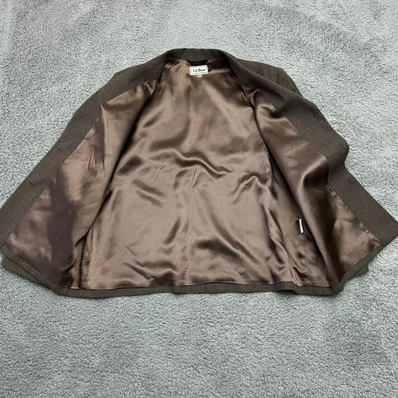 L.L. Bean Blazer Women 18P Brown Good Wool 3-Button Made in USA OMU45 - Picture 6 of 10
